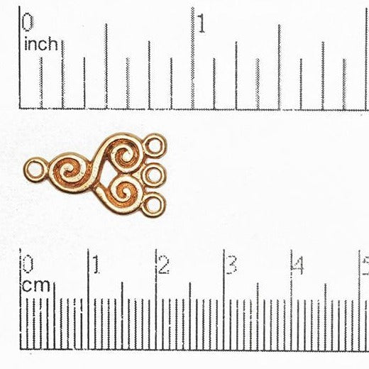 20mm x 10mm 3-to-1 Spiral Triskelion Ear Wire - Made of Brass - Sold Individually - EW112