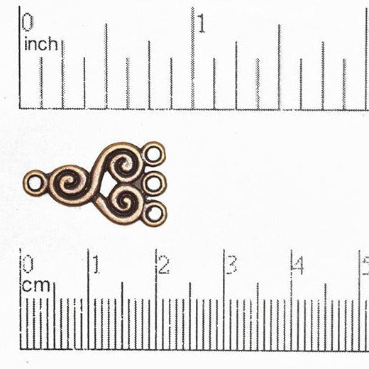 20mm x 10mm 3-to-1 Spiral Triskelion Ear Wire - Made of Brass - Sold Individually - EW112