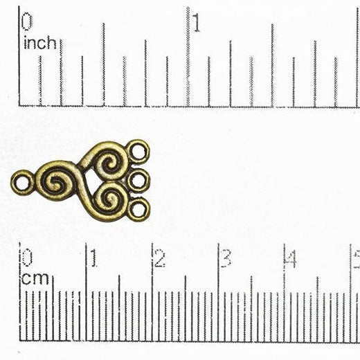 20mm x 10mm 3-to-1 Spiral Triskelion Ear Wire - Made of Brass - Sold Individually - EW112