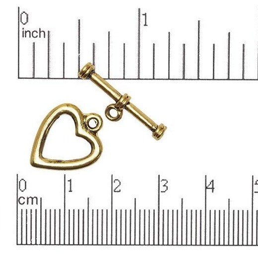 17mm x 14mm Bar, 21mm Heart Toggle Clasp - Available in Antique Pewter & Gold - Sold in Set - CBS11/228