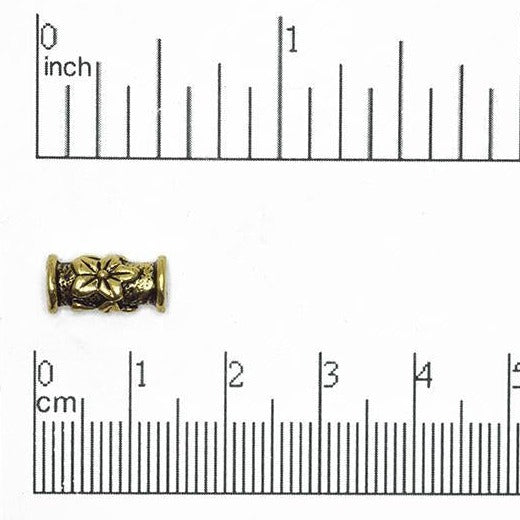 13mm x 6mm Flower Post Bead - Available in Antique Pewter & Gold Finishes - CBS 11/6393