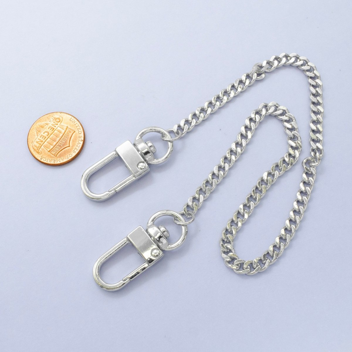 Gold Filled 11.5-Inch Cuban Curb Chain Bag Purse Charm Swivel Keychain Finding | WA-2941