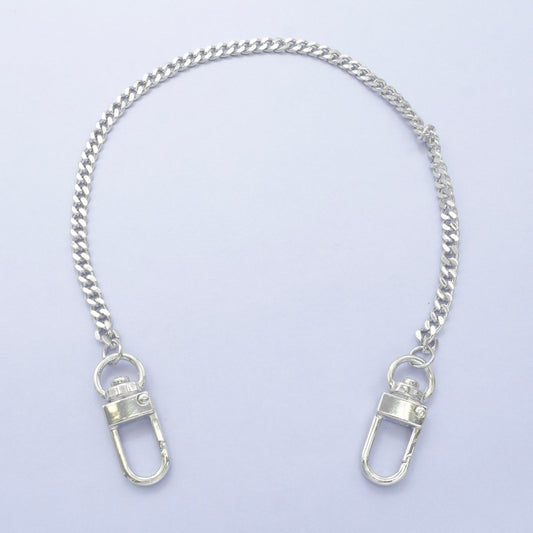 Gold Filled 11.5-Inch Cuban Curb Chain Bag Purse Charm Swivel Keychain Finding | WA-2941