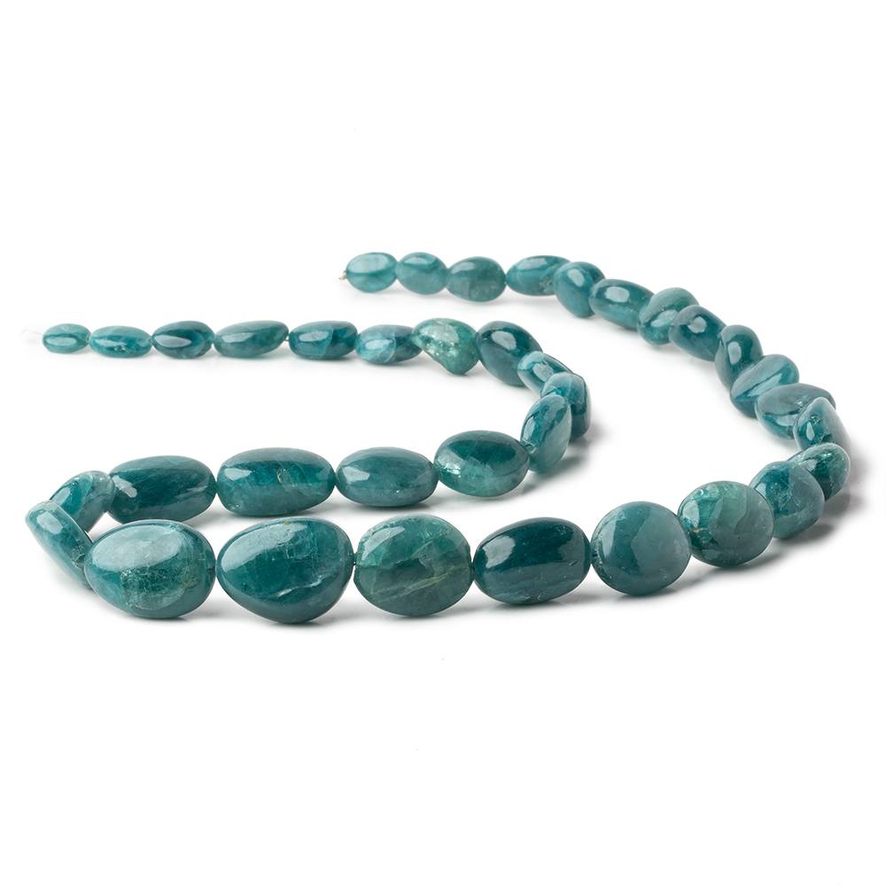 Grandidierite plain nuggets 17 inch 35 beads 7x6-17x13mm A grade