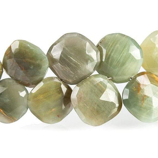 Green Cat's Eye Quartz Faceted Pillow Beads