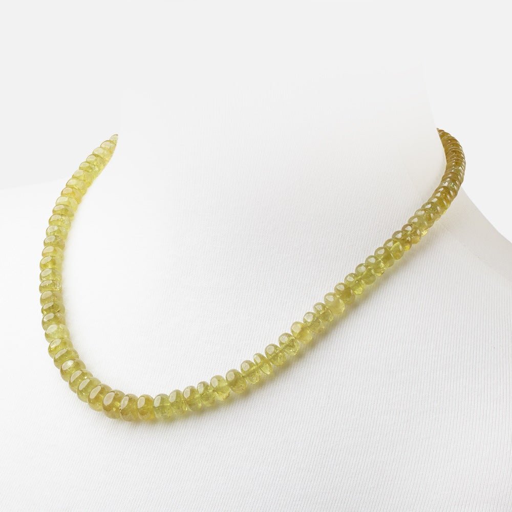 Grossular Garnet Plain Rondelle Necklace with a 14kt Gold Clasp AAA