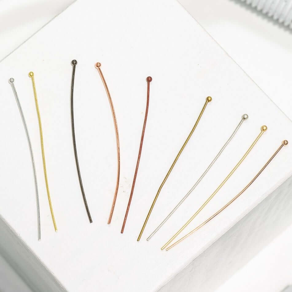 2 Inch Head Pin with 2mm Ball made from Brass available in Multiple Finishes sold Individually -  H/P2mm