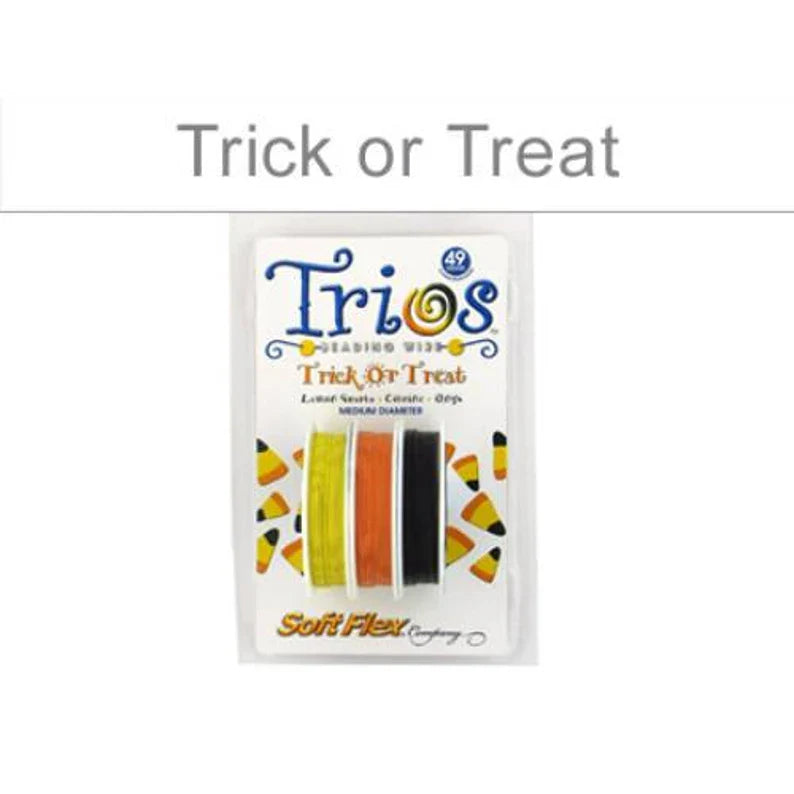 Soft Flex Beading Wire Trios .019 Inch Diameter Trick Or Treat - 1spool