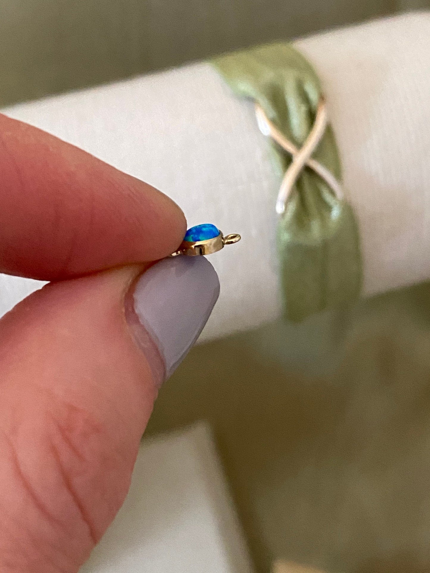 Blue Opal Connector 4mm - 3 Pack - B6