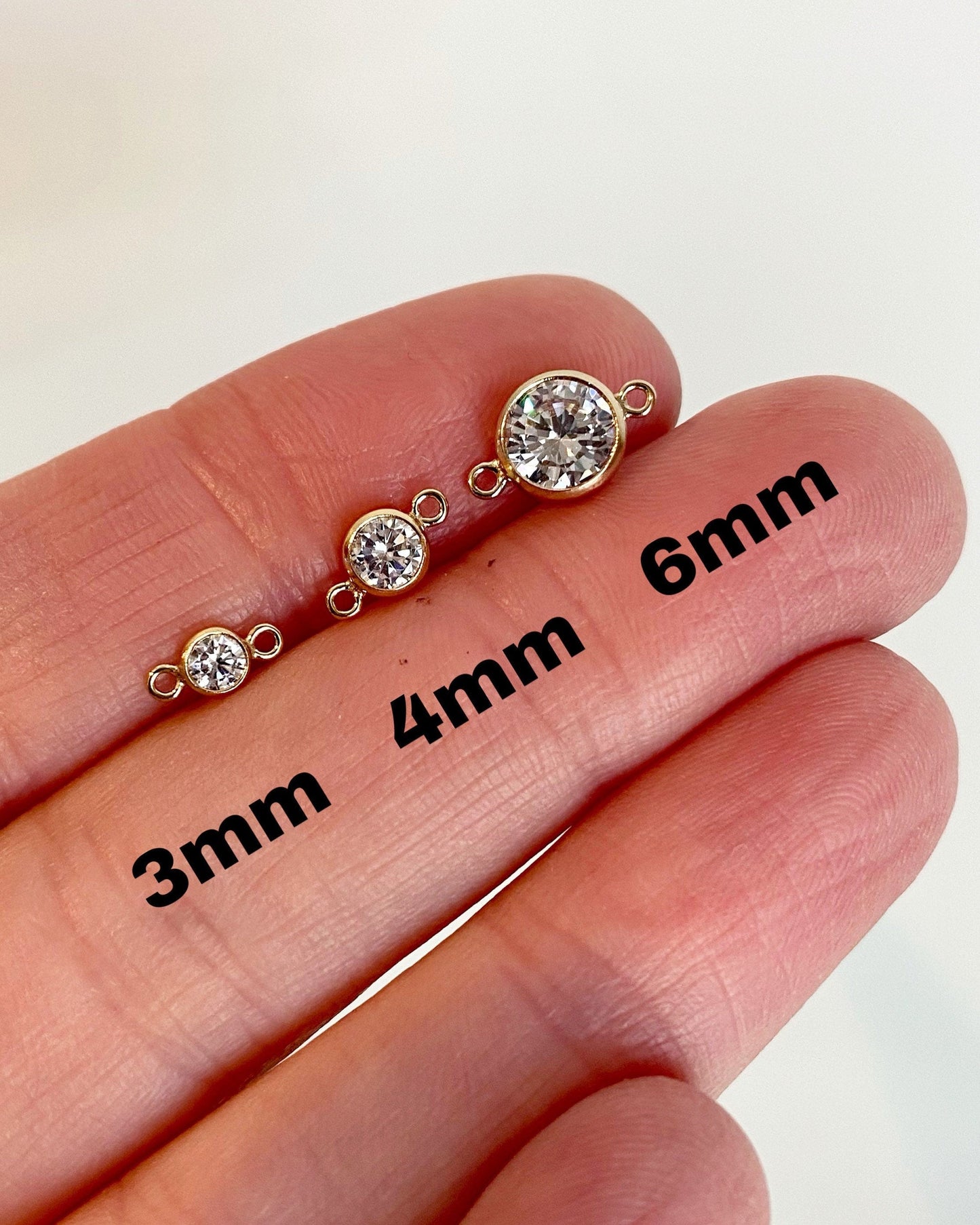 Luxe 3mm Birthstone Connectors - Gold Filled - 3 Pack/12 Pack - B44G - Luxe Colors