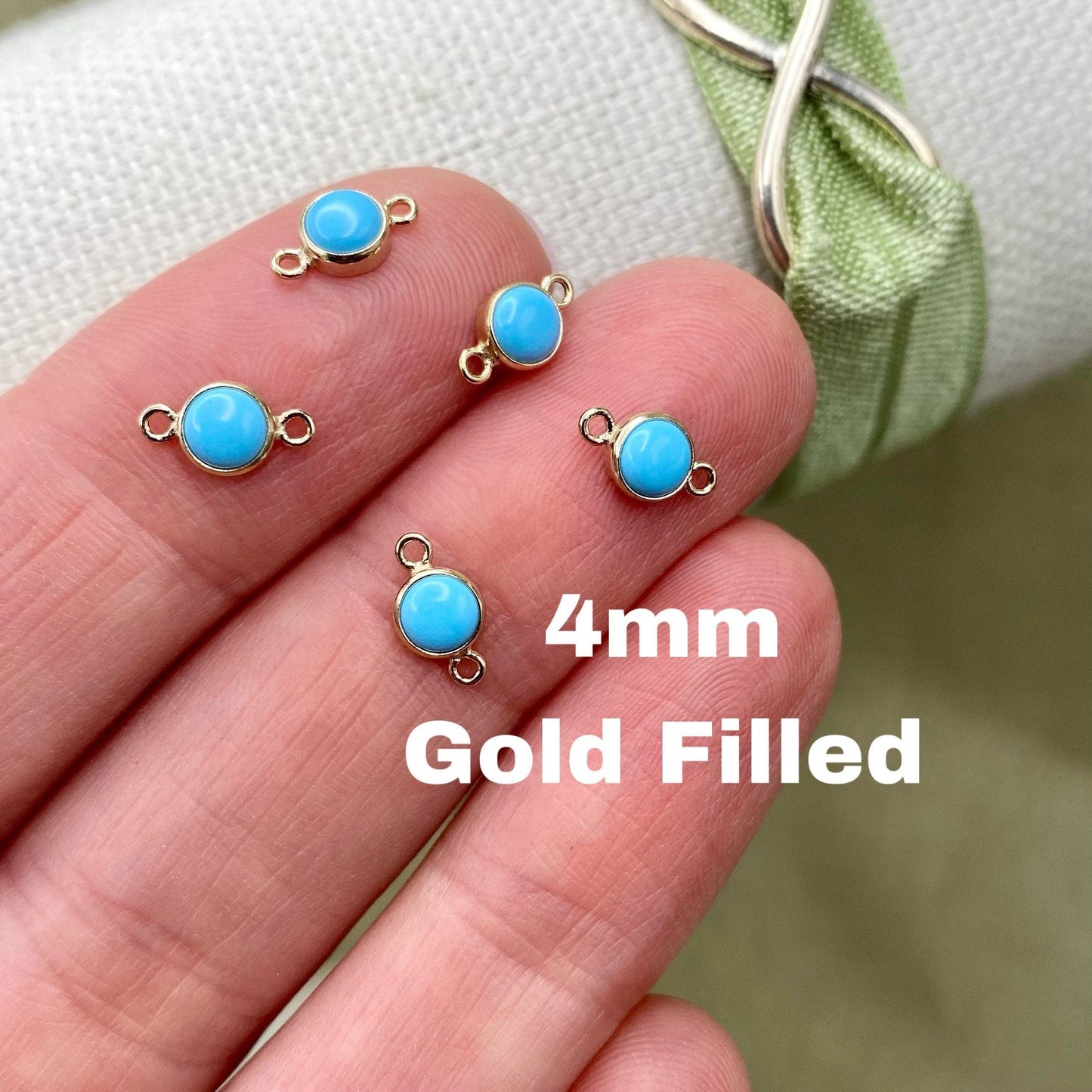 Turquoise Connectors 4mm - 3 Pack - B8