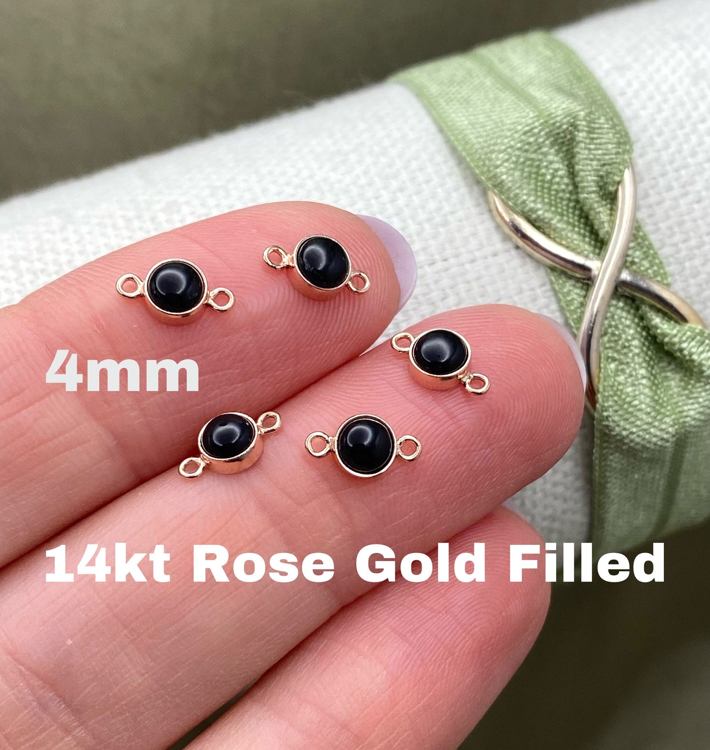 Onyx Black Connectors 4mm - 3 Pack - B7