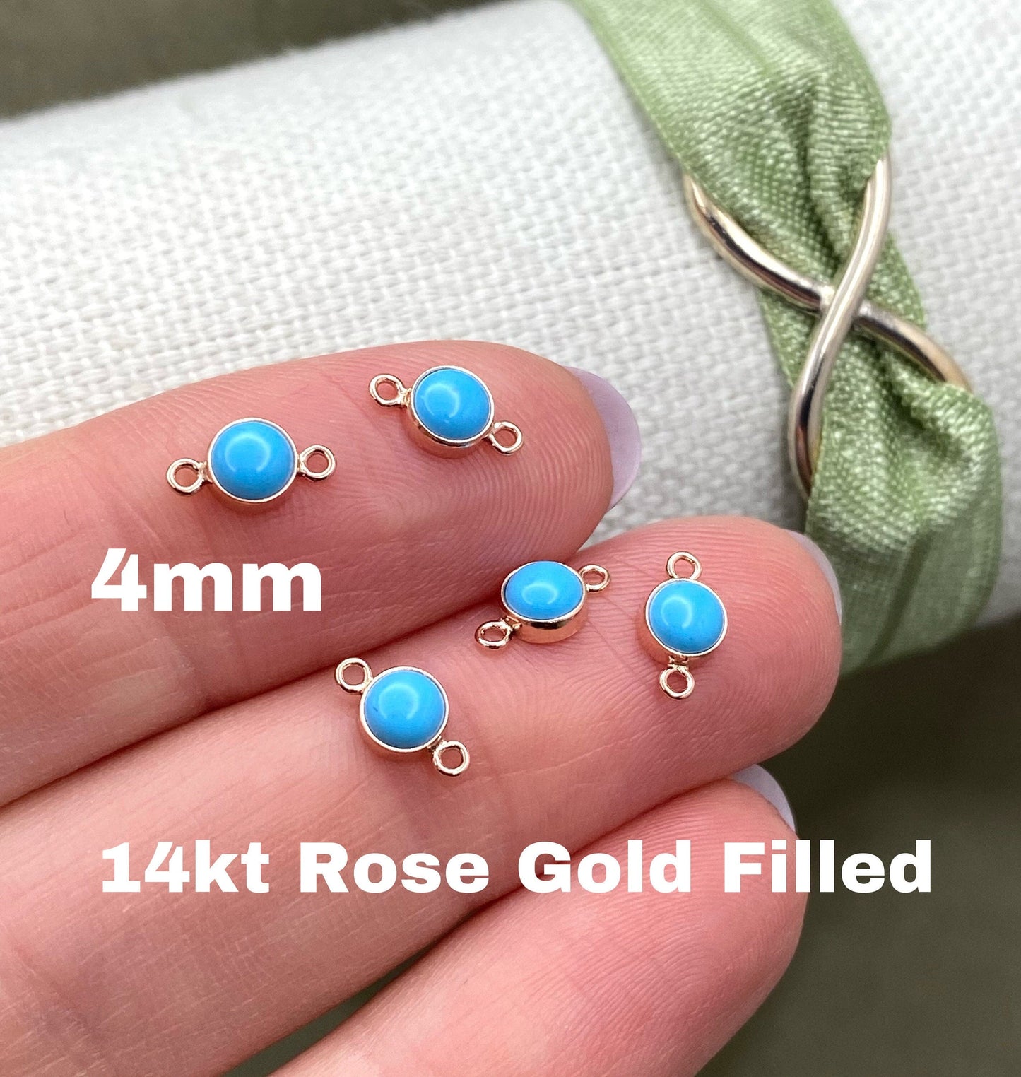 Turquoise Connectors 4mm - 3 Pack - B8