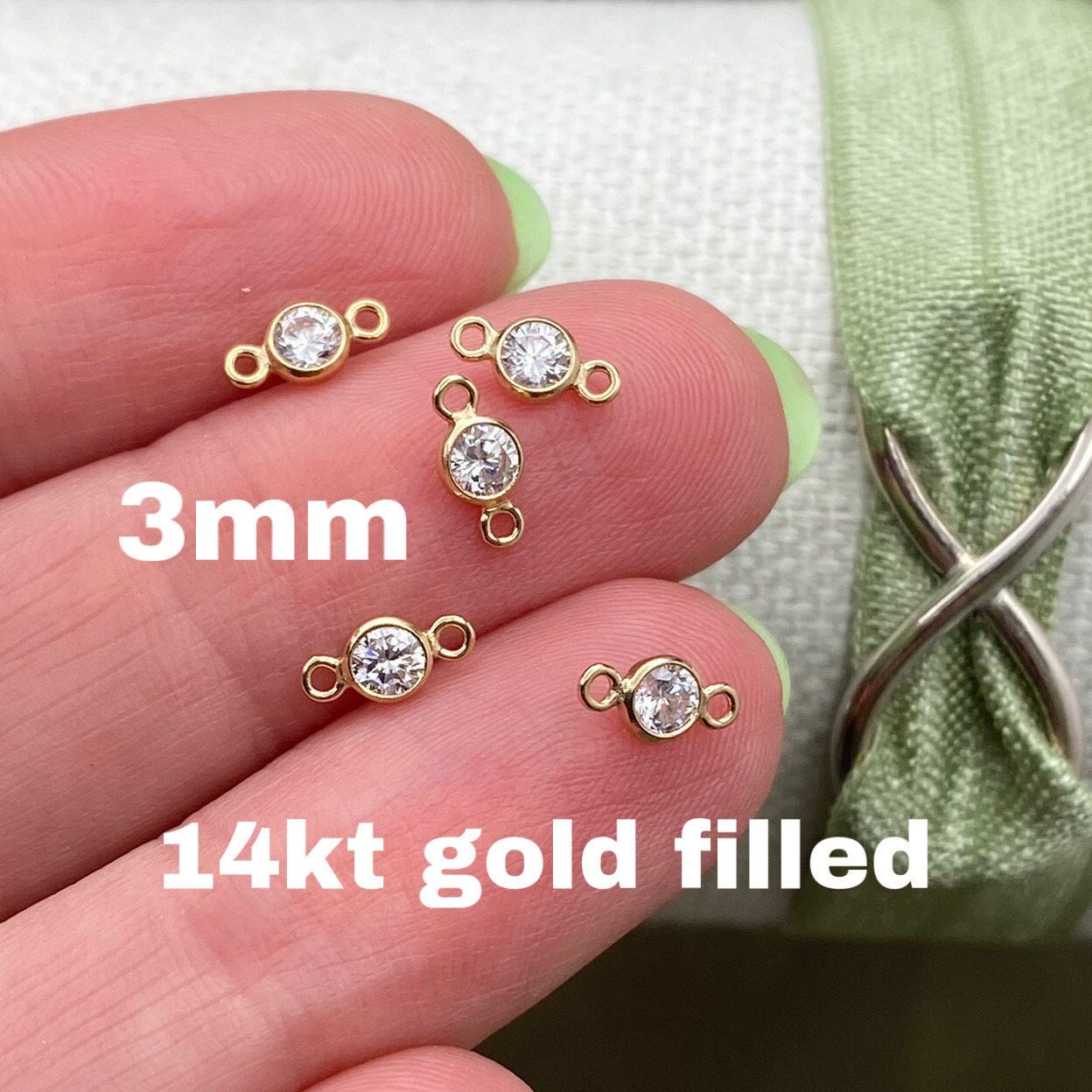 Clear CZ Connectors 3mm - 5 Pack - B1