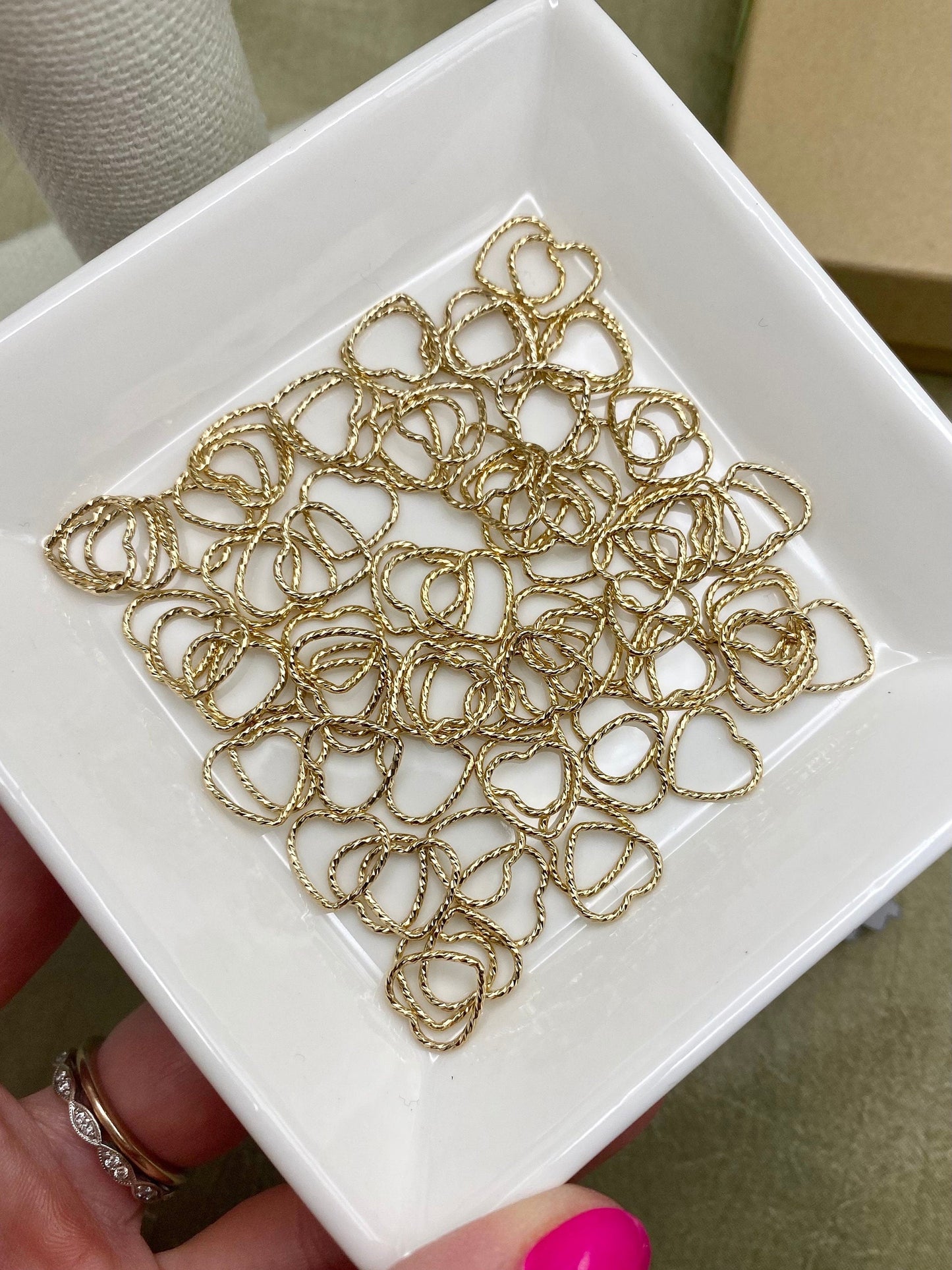 Sparkle Heart Connectors 10mm - 5 Pack - F2