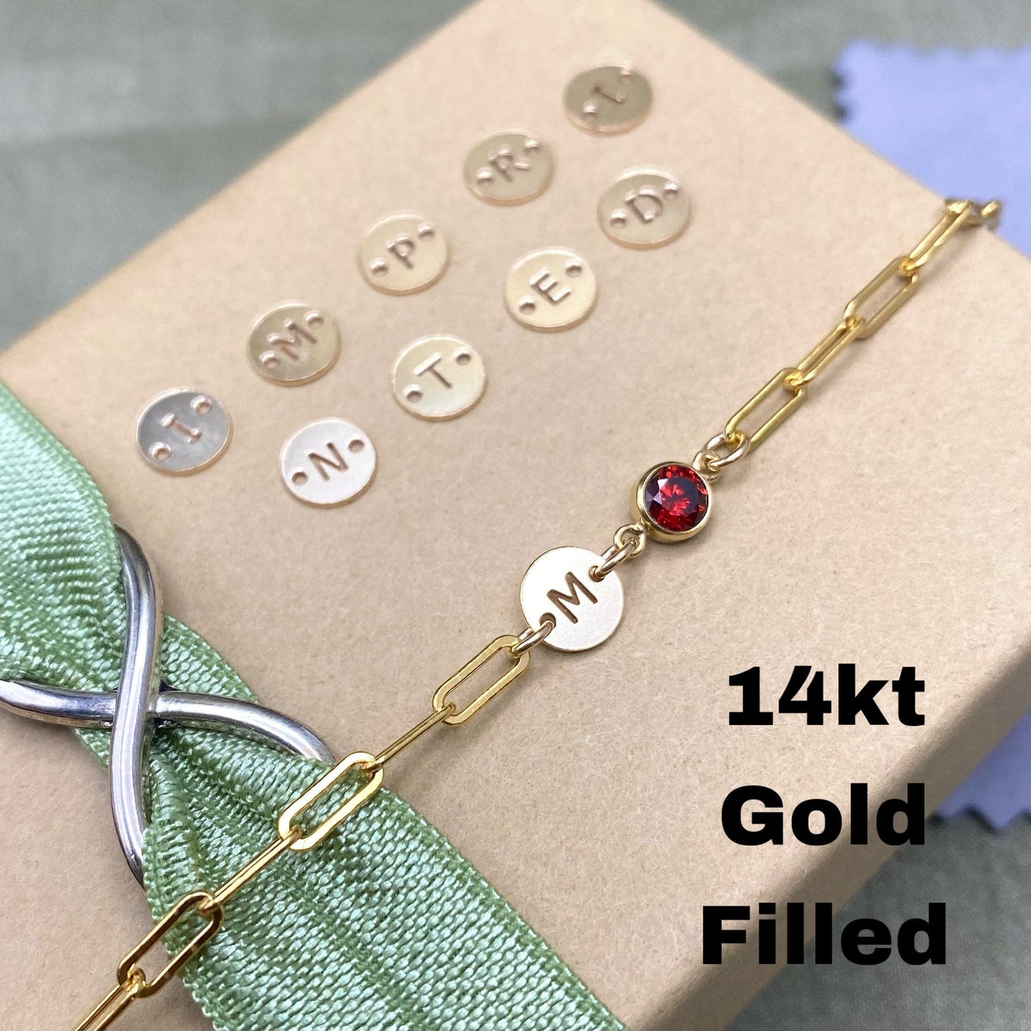 Round Letter Connectors 6mm - 14kt Gold Filled - L33G