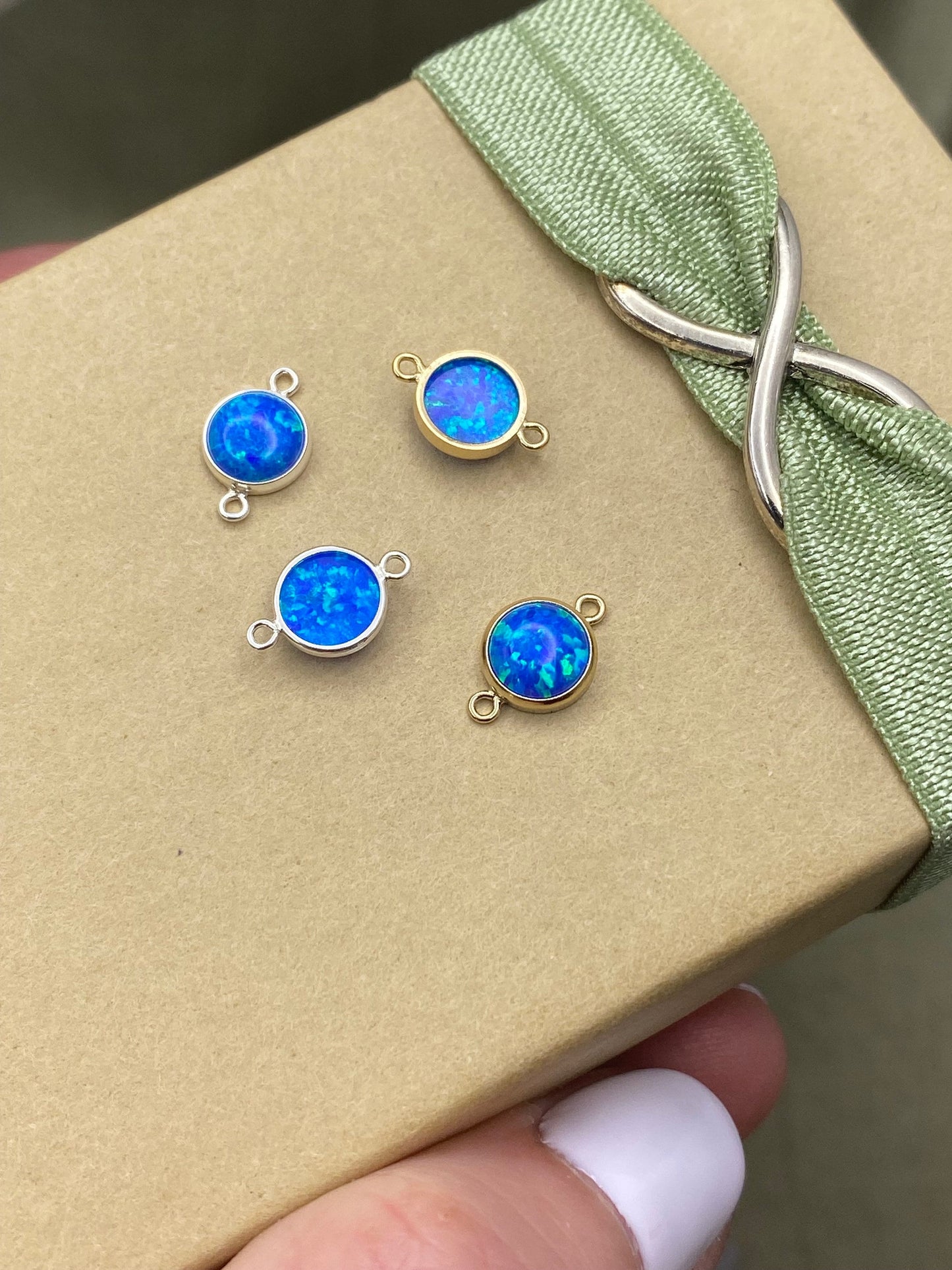 Blue Opal Connectors 6mm - 2 Pack - B20