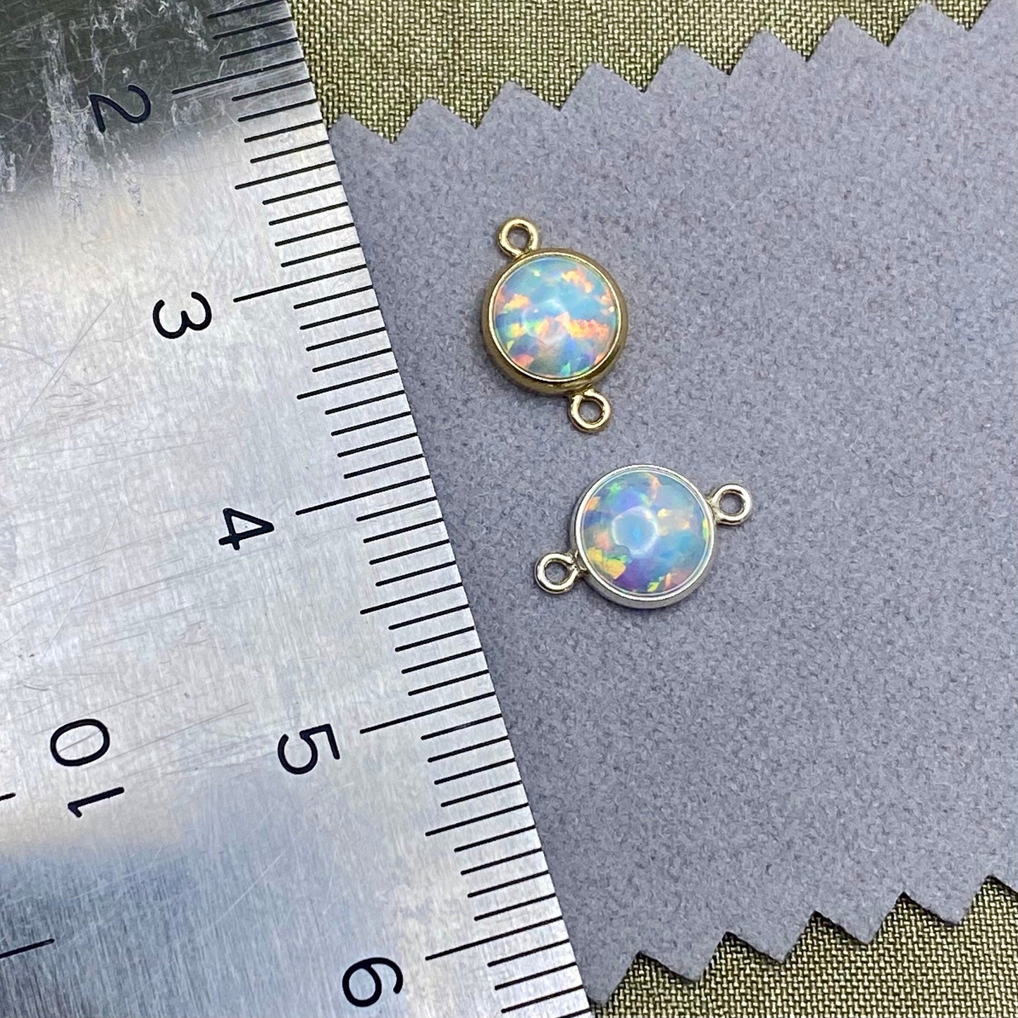 Blue Opal Connectors 6mm - 2 Pack - B20