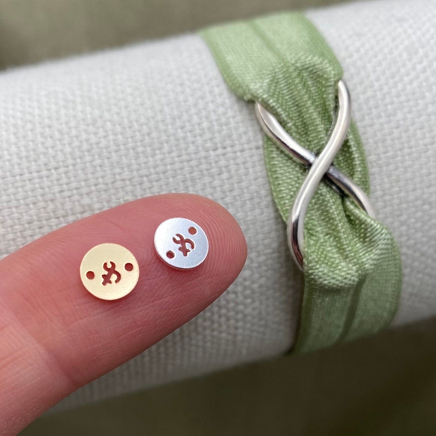 Round Letter Connectors 6mm - Sterling Silver - L33S