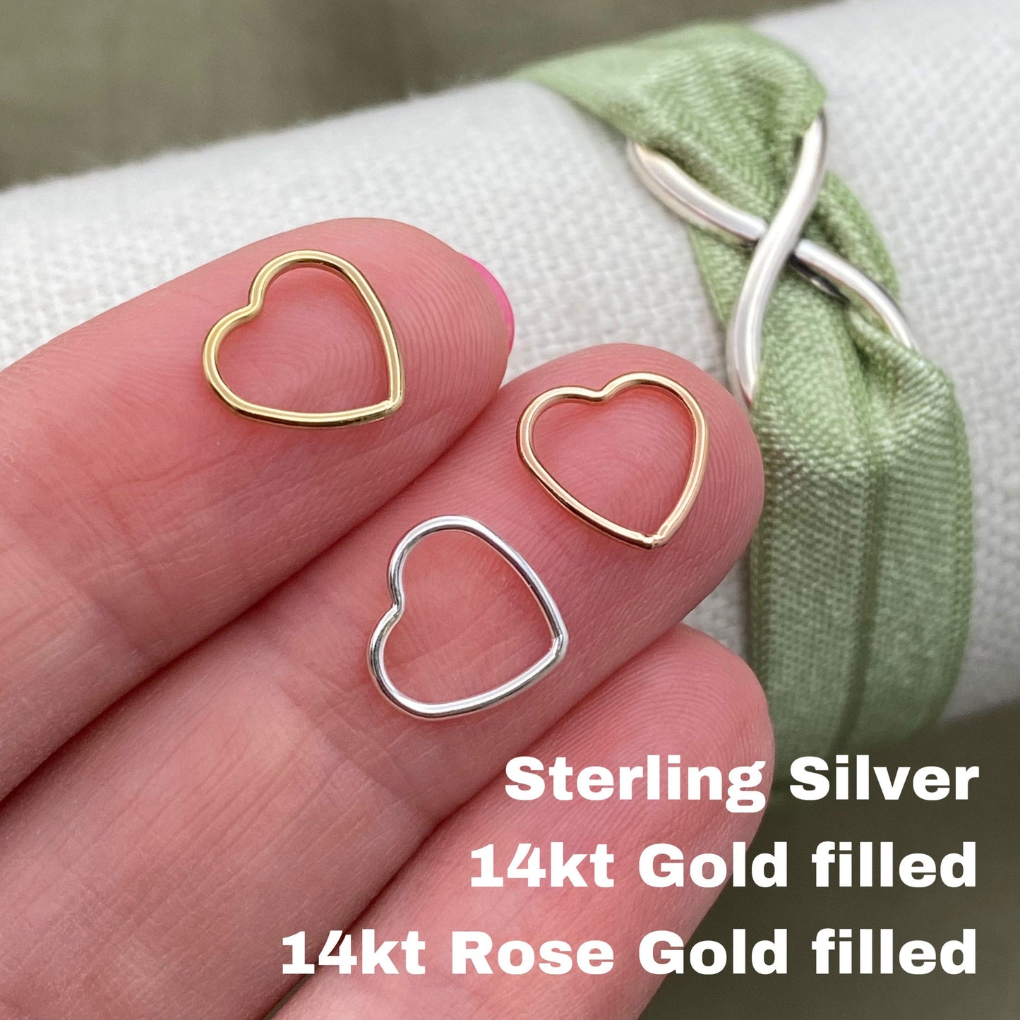 Heart Connectors 10mm - 5 Pack - F1