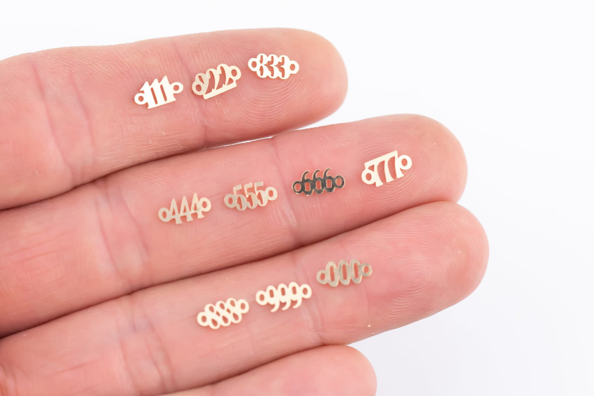 Angel Number Connectors - 4mm 14kt Gold Filled Angel Numbers for Bracelet - 1111 Number Link for Chain - Wholesale Bulk Permanent Jewelry