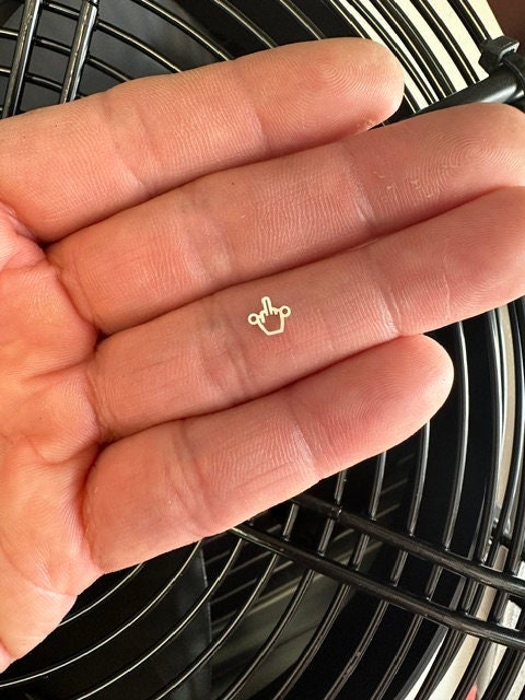 gold filled Fuck Middle Finger - sterling silver or gold filled- permanent jewelry word connectors- charm, pendant