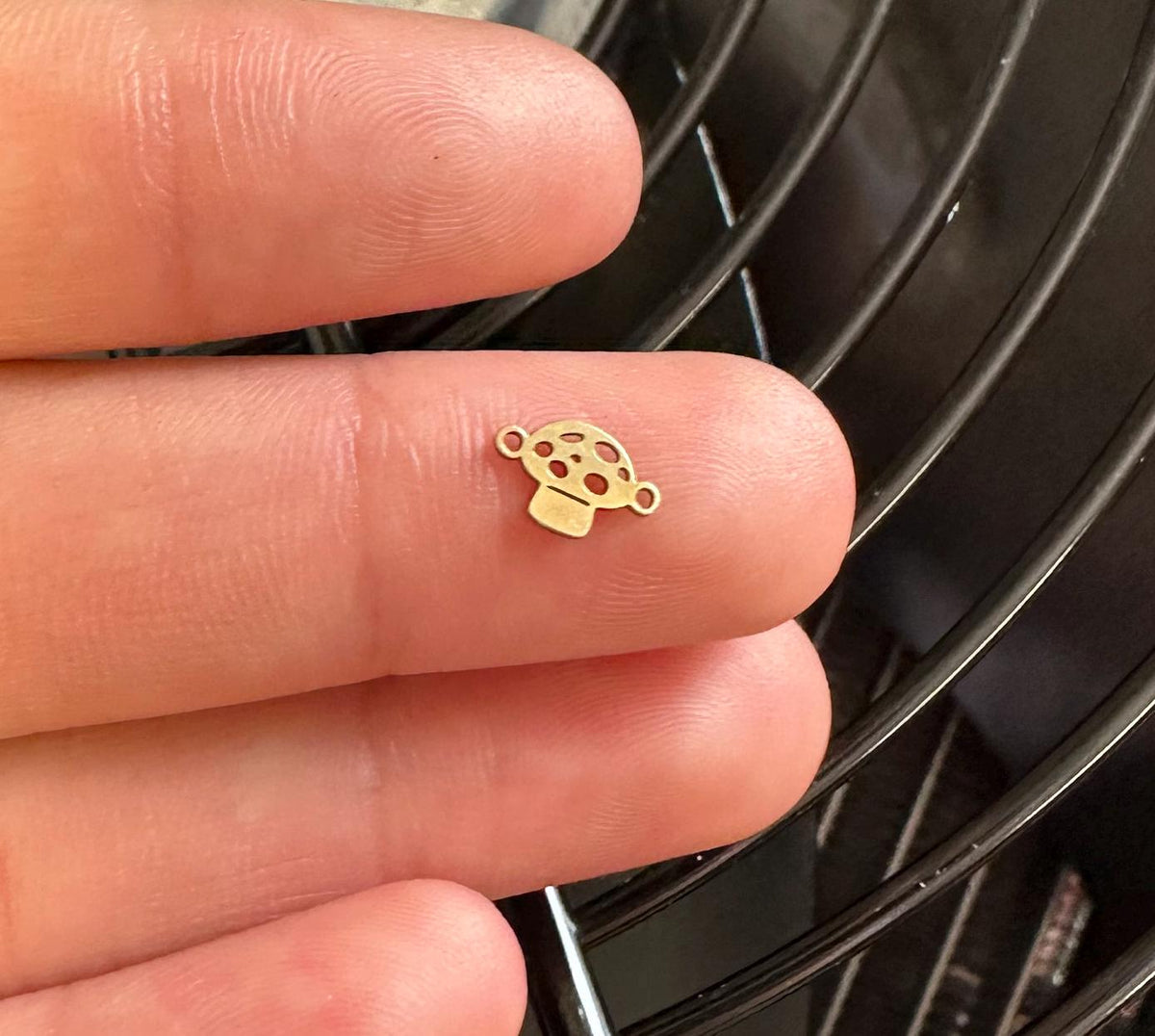 Mushroom Connector - 14Kt Gold Filled Sterling Silver - Mushroom Flower Connectors - Permanent Jewelry Supply