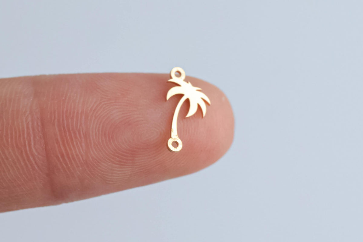 Palm Tree Connectors - 14Kt Gold Filled or Sterling Gun Connectors - For Permanent Jewelry Bracelet or Necklace - Permanent Jewelry Supply