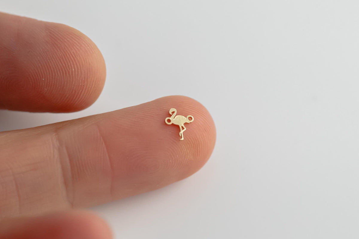Flamingo Connector - 14Kt Gold Filled or Sterling Silver- Connectors - Bracelet or Necklace - Permanent Jewelry Supply