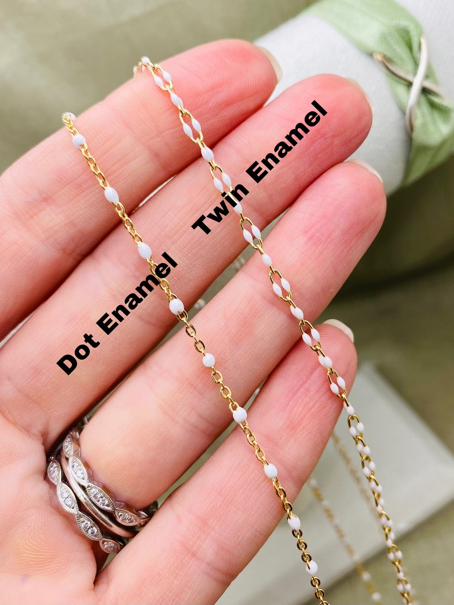 Black Enamel Chain - Twin Paperclip - E11