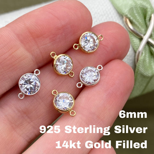 Clear CZ Connector 6mm - 5 pack - B3