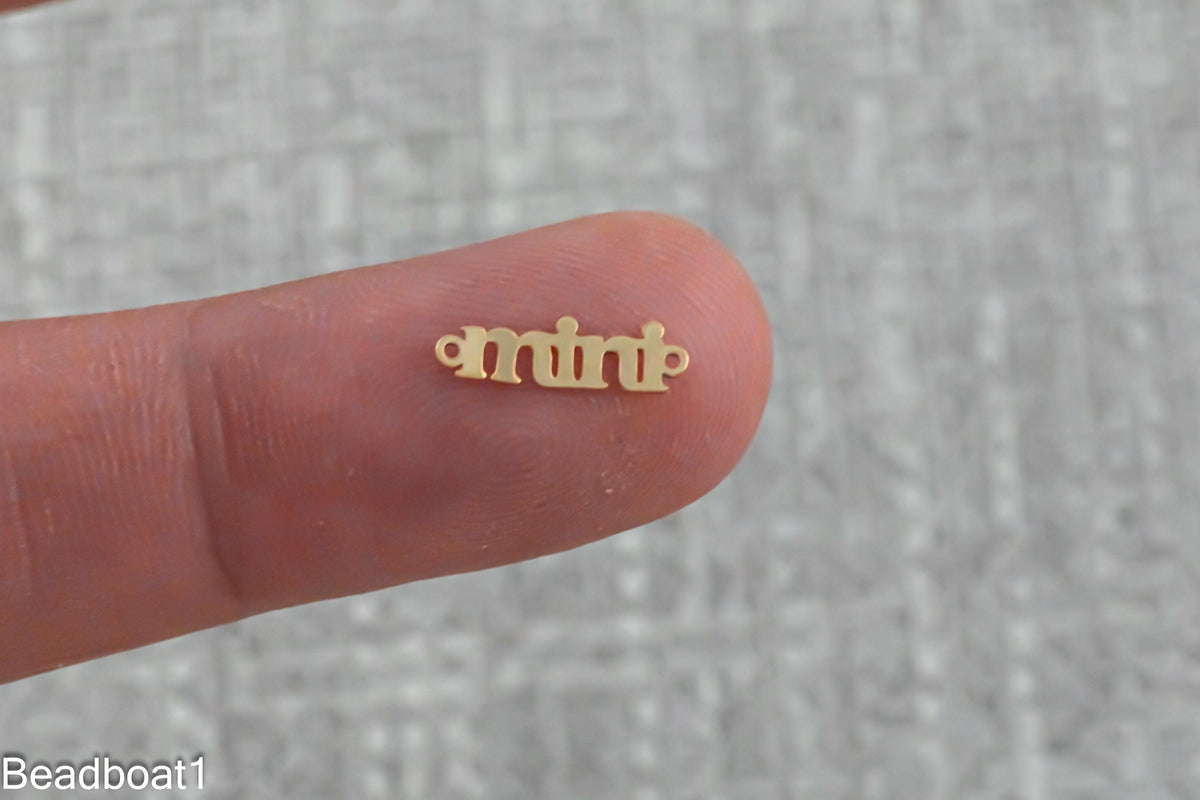 Permanent Jewelry Connector Bestie Mama Sister Grammy Wifey Auntie Mini Mimi 14K Gold Filled 925 Sterling Silver Connectors Made in USA