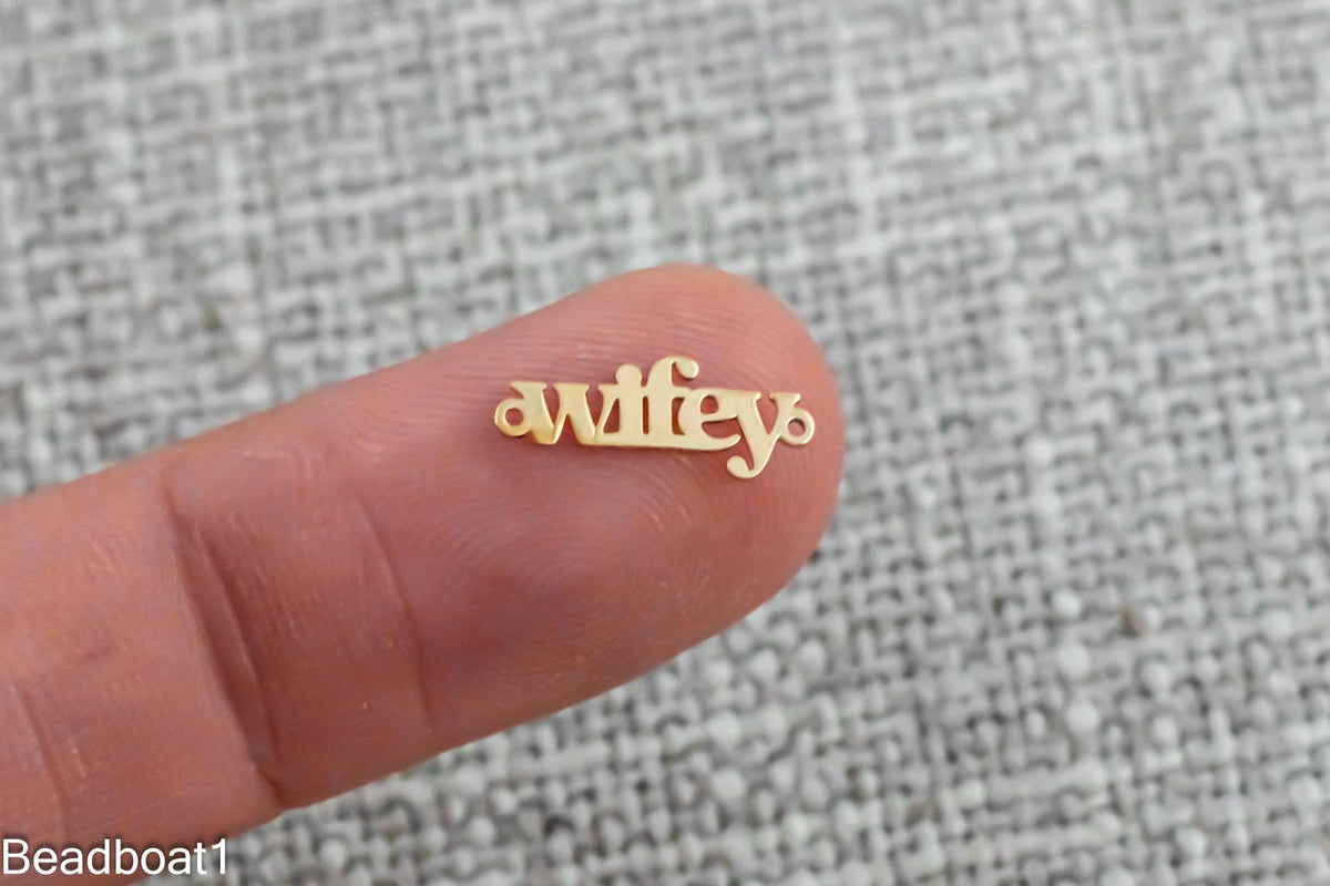 Permanent Jewelry Connector Bestie Mama Sister Grammy Wifey Auntie Mini Mimi 14K Gold Filled 925 Sterling Silver Connectors Made in USA