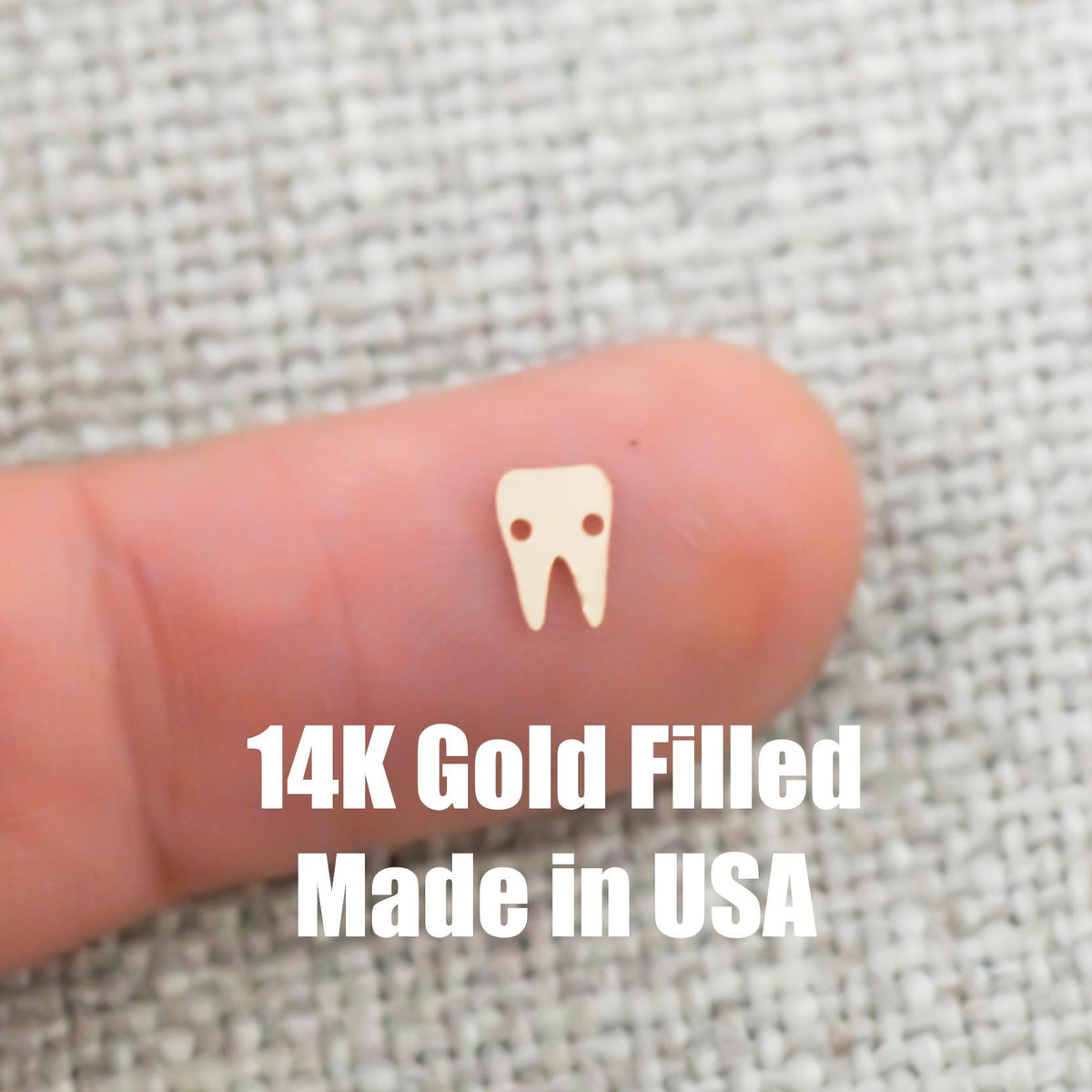 Molar Tooth Dentist Connector - 14Kt Gold Filled Sterling Silver - Connectors - Permanent Jewelry Supply