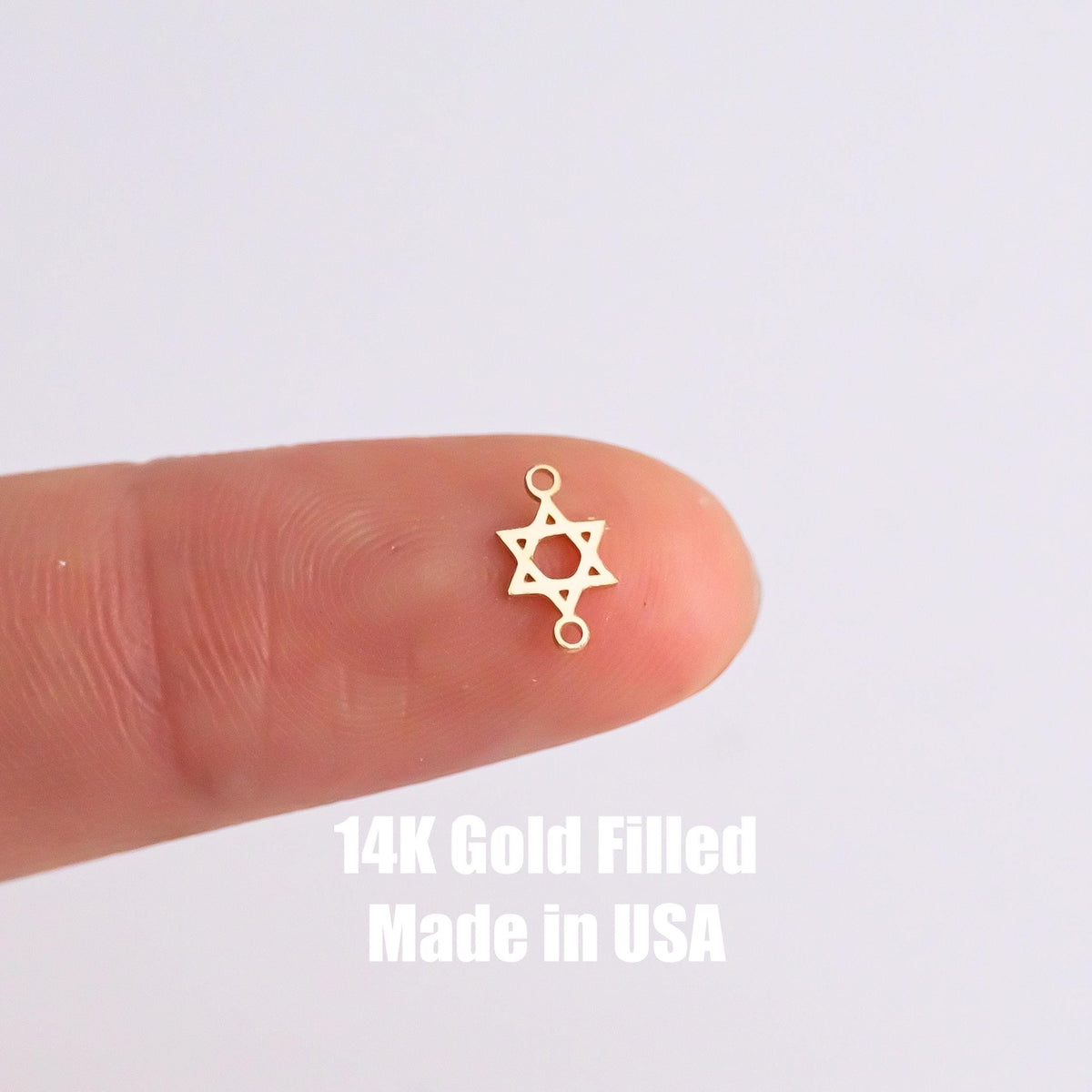 Wholesale Permanent Jewelry Star Of David (1) Connector - 14kt gold filled or Sterling Silver - Made in the USA - Custom
