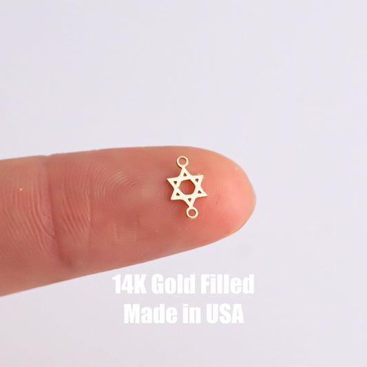 Wholesale Permanent Jewelry Star Of David (1) Connector - 14kt gold filled or Sterling Silver - Made in the USA - Custom
