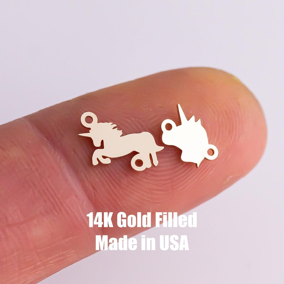 Unicorn Connector - 14Kt Gold Filled or Sterling Gun Connectors - For Permanent Jewelry Bracelet or Necklace - Permanent Jewelry Supply