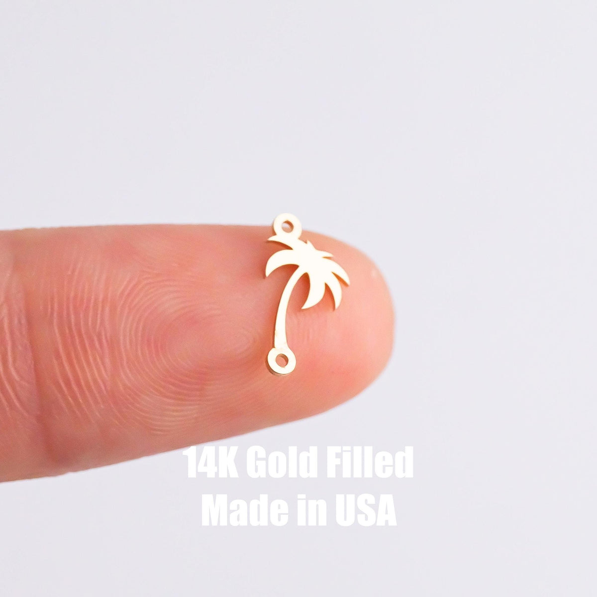 Palm Tree Connectors - 14Kt Gold Filled or Sterling Gun Connectors - For Permanent Jewelry Bracelet or Necklace - Permanent Jewelry Supply