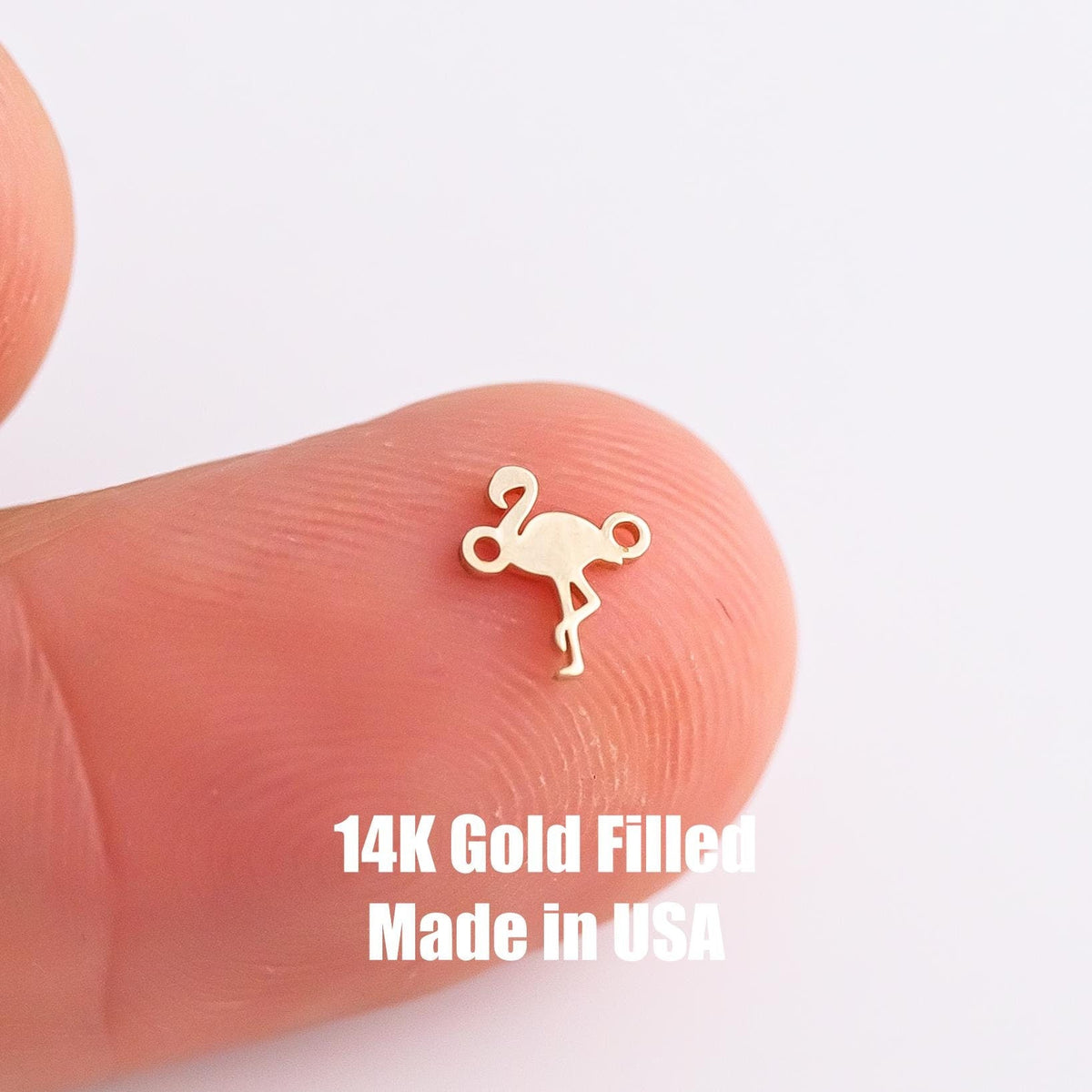 Flamingo Connector - 14Kt Gold Filled or Sterling Silver- Connectors - Bracelet or Necklace - Permanent Jewelry Supply