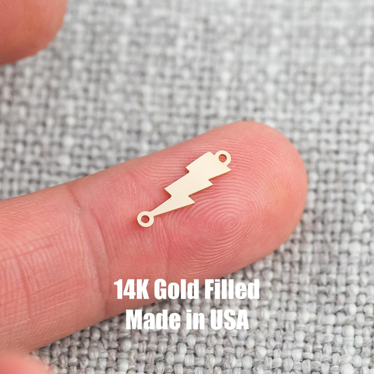 Lightning Connector - Tiny 14Kt Gold Filled or Sterling Silver Connectors- for Bracelet or Necklace - Permanent Jewelry Supply