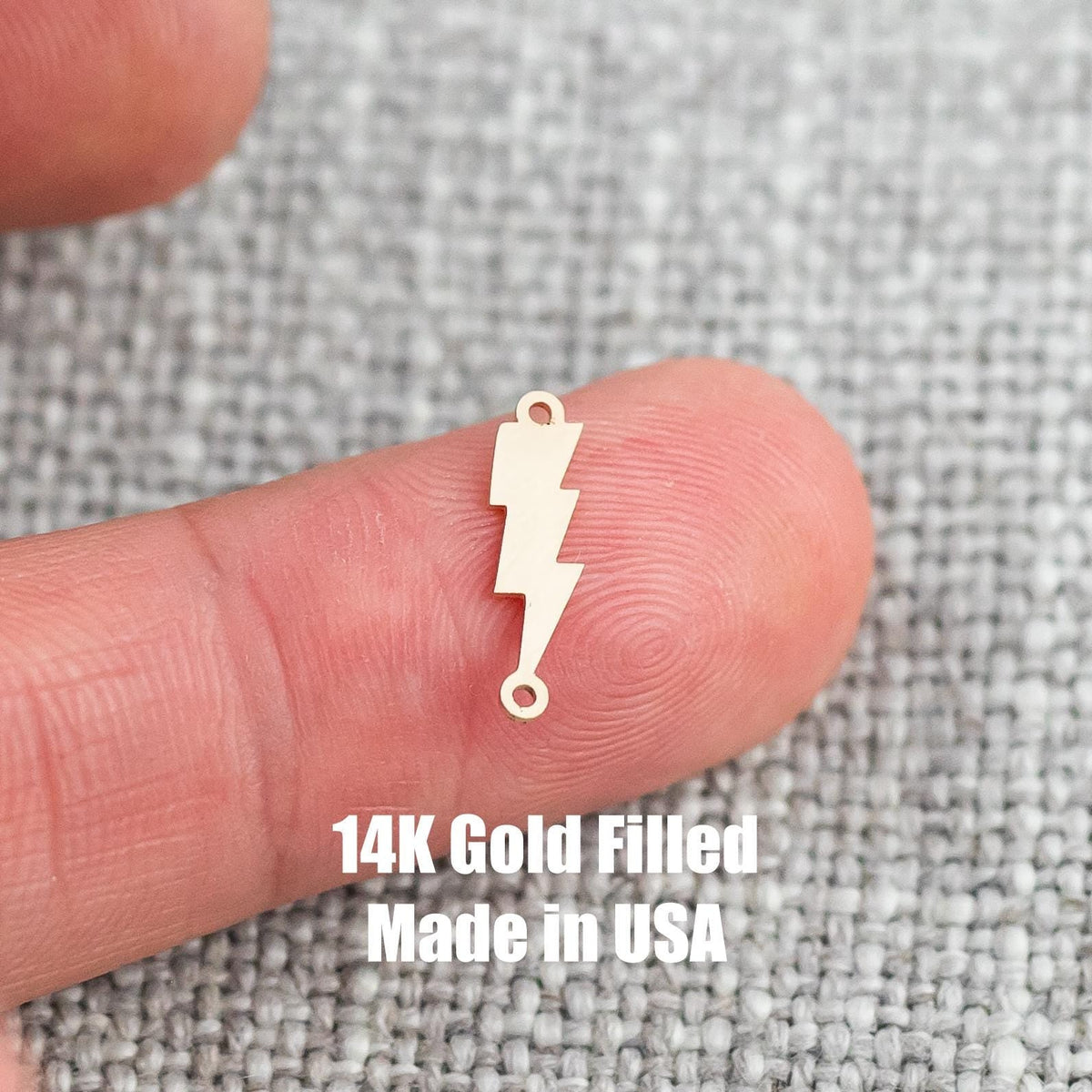 Lightning Connector - Tiny 14Kt Gold Filled or Sterling Silver Connectors- for Bracelet or Necklace - Permanent Jewelry Supply