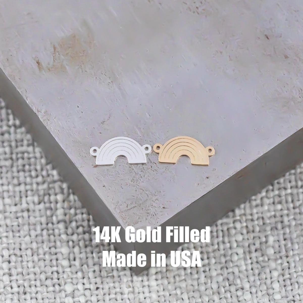 Rainbow Connector 14Kt Gold Filled Connectors Two Sizes 14K GF Sterling Silver - Connectors - Permanent Jewelry Connectors Supply