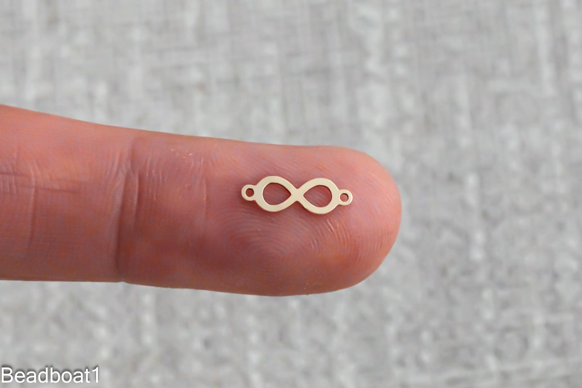 Infinity Connector - 14Kt Gold Filled or Sterling Silver- Infinity Connectors - Bracelet or Necklace - Permanent Jewelry Supply- USA made