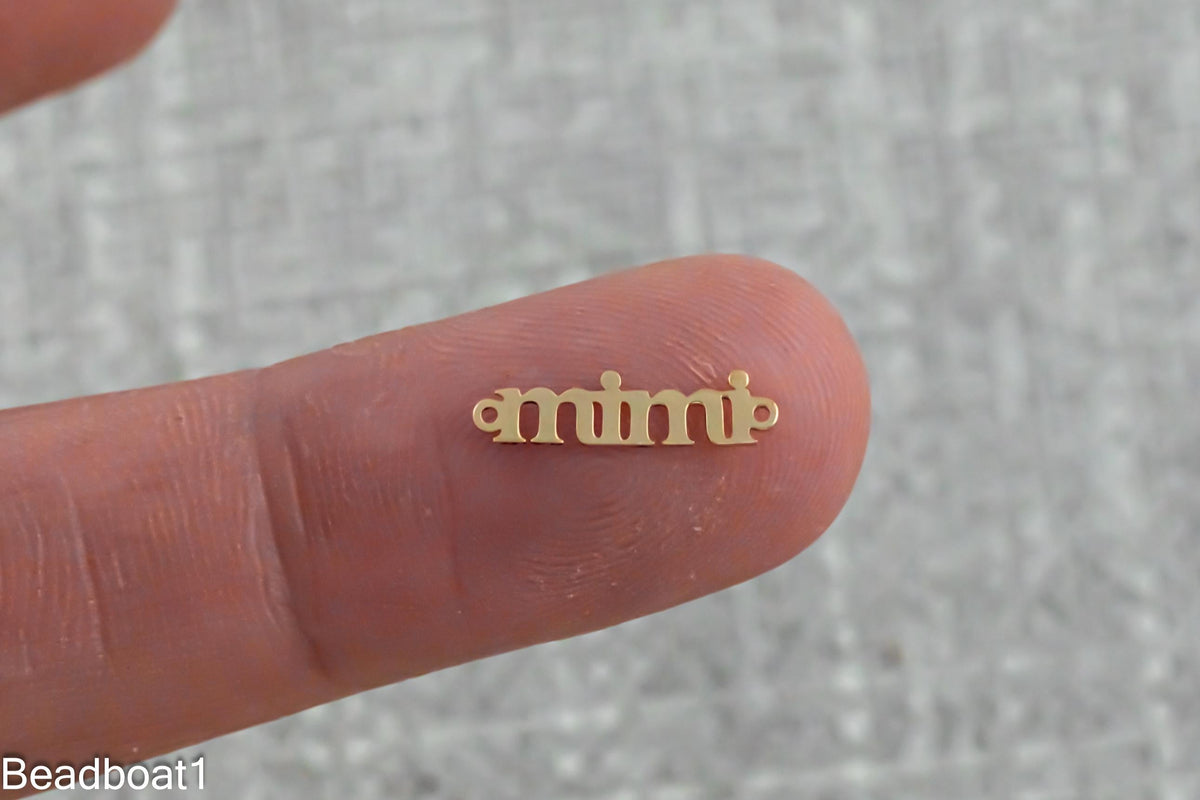 Permanent Jewelry Connector Bestie Mama Sister Grammy Wifey Auntie Mini Mimi 14K Gold Filled 925 Sterling Silver Connectors Made in USA