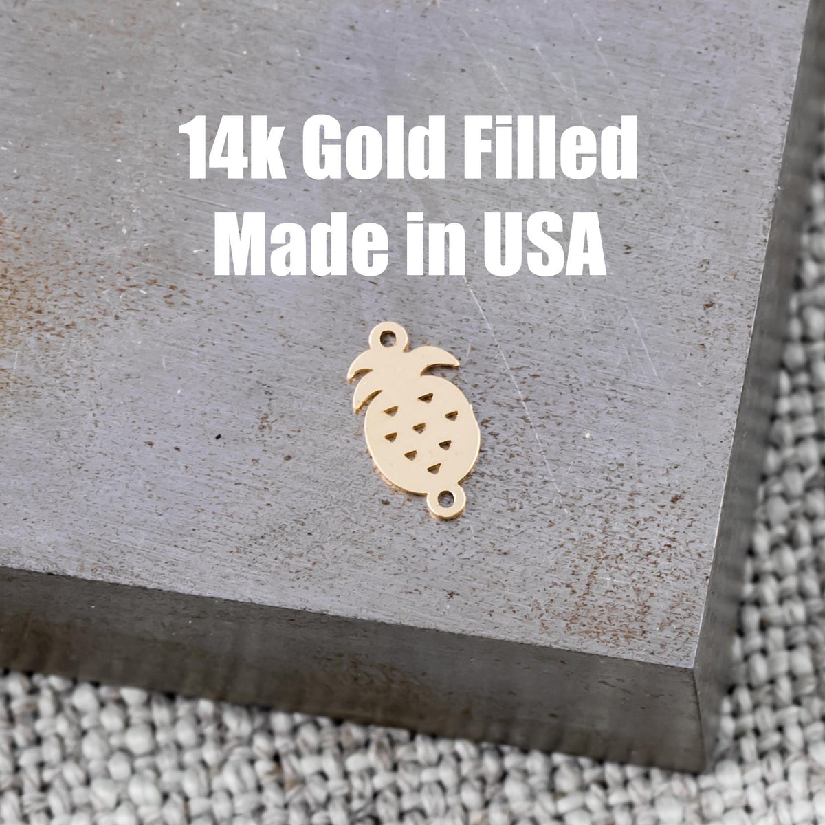 Pineapple Connector - 14Kt Gold Filled Sterling Silver - Connectors - Permanent Jewelry Supply