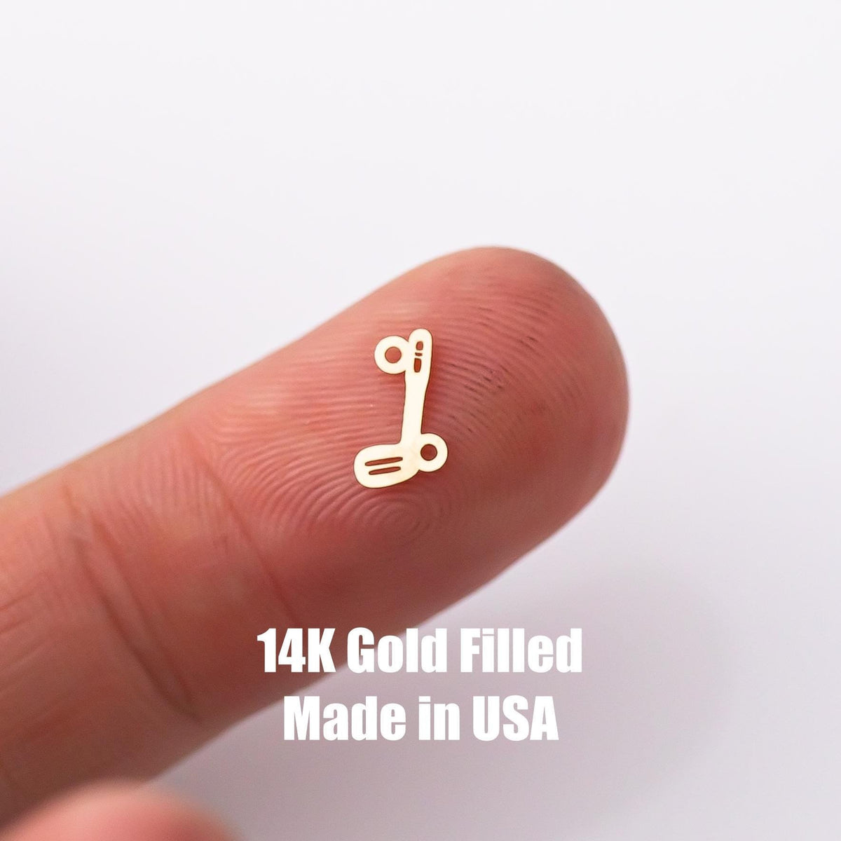 Gold Filled Golf connector - sterling silver or 14K Gold filled- permanent jewelry word connectors- charm, pendant, Sport connector