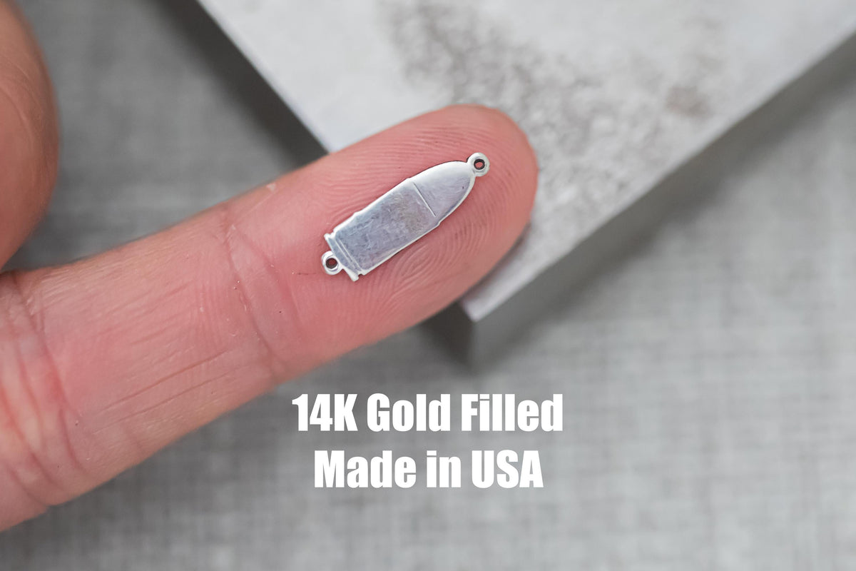 Bullet Ammunition Connectors  14Kt Gold Filled or Sterling Connectors Permanent Jewelry Bracelet or Necklace Permanent Jewelry Supply