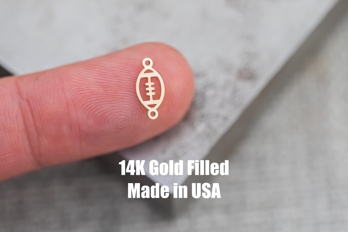 Small Football Connector Permanent Jewelry Connectors 14K Gold Filled or 925 Sterling Silver Gold Filled Connectors Bracelet Necklace Supply