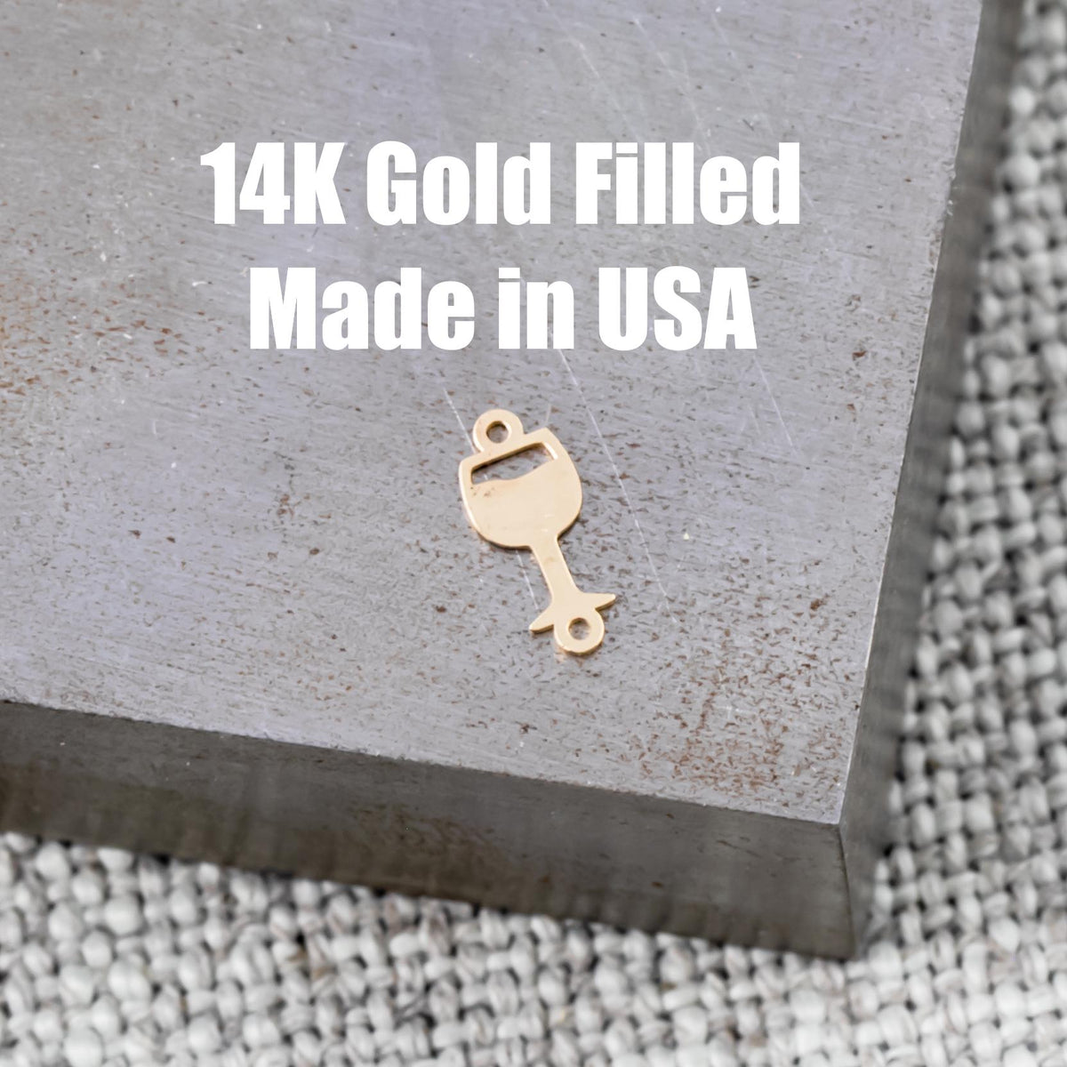 Wine Glass Connector - 14Kt Gold Filled Sterling Silver - Connectors - Permanent Jewelry Supply