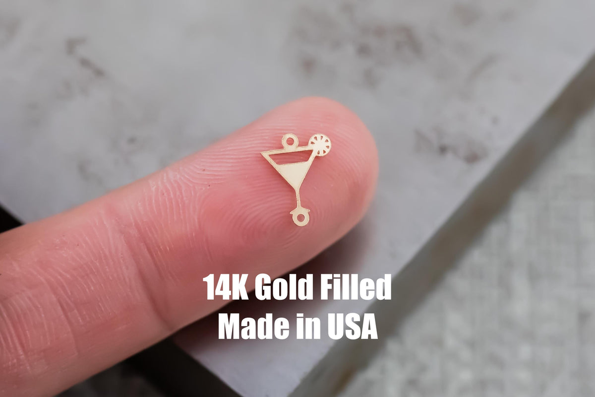 Martini Glass Connector - 14Kt Gold Filled Sterling Silver - Connectors - Permanent Jewelry Supply